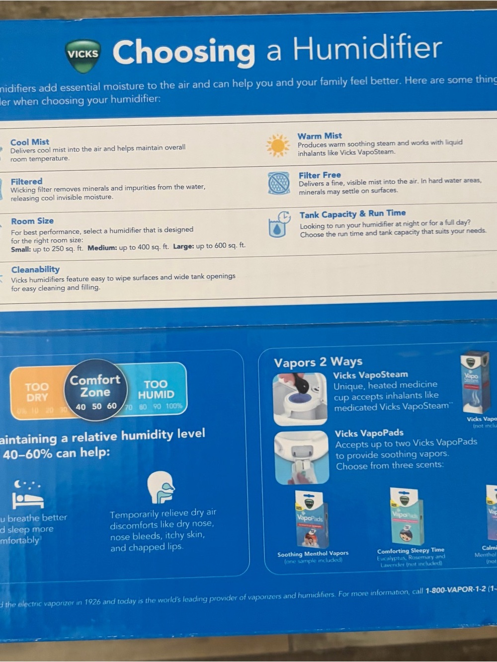 Vicks EasyCare+ Top Fill Humidifier — White - Picture 2 of 3